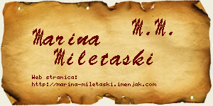 Marina Miletaški vizit kartica
